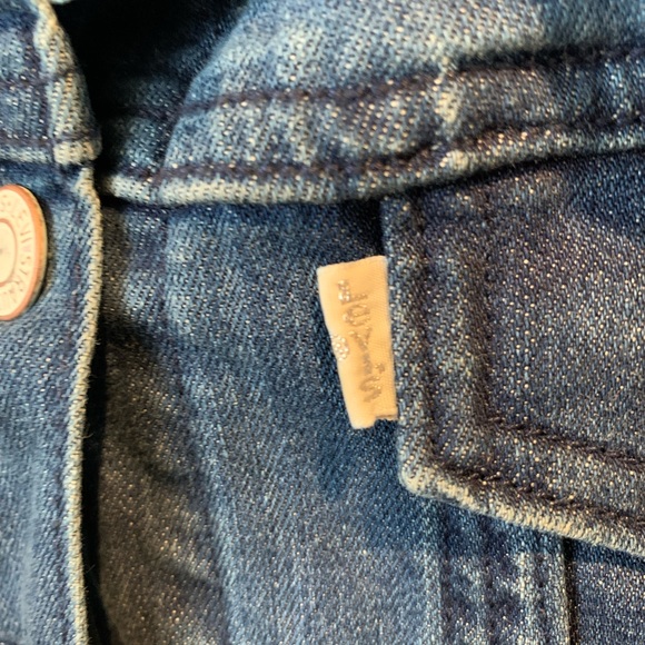 Levi’s Sleeveless Jacket Vest Bleached Los Angeles LA Dodgers Logo on Back Sz L - Picture 3 of 10